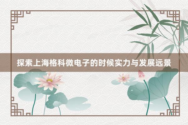 探索上海格科微电子的时候实力与发展远景